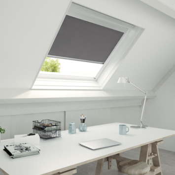 KARWEI dakraam rolgordijn verduisterend antraciet (kleurnr. 7034) t.b.v. VELUX® dakraam PK10