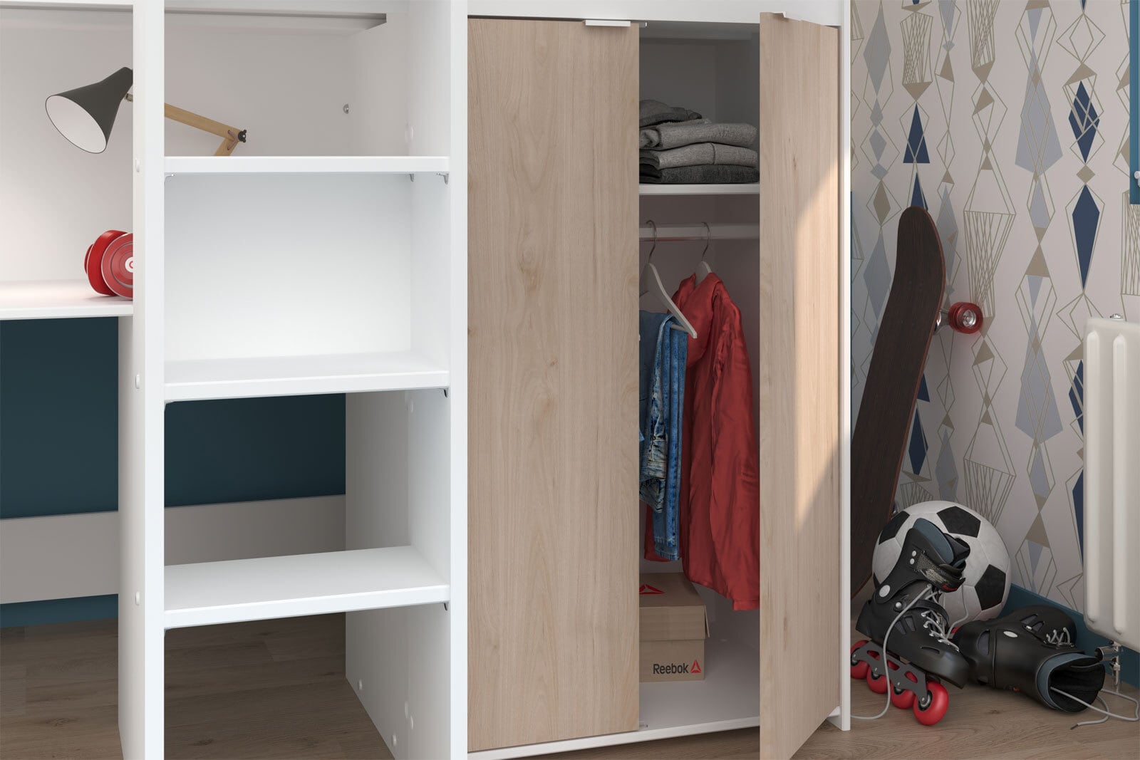 Parisot Hochbett Tom1 weiß / braun