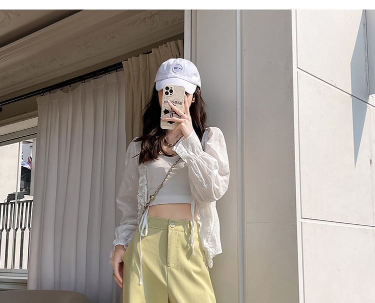 hollybunbur - High Rise Plain Wide Leg Pants
