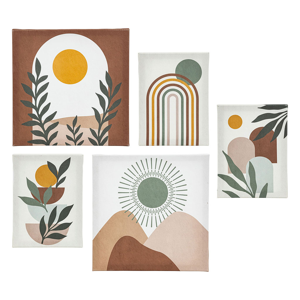 Lot de 5 toiles imprimées soleil CYNTHIA