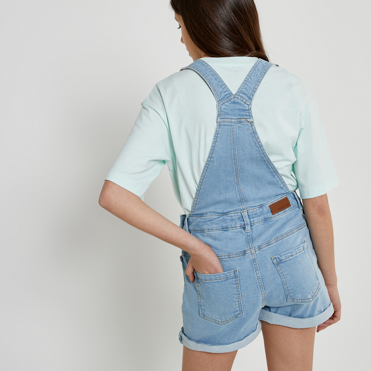 COLEÇÕES LA REDOUTE<br>Macacão jeans curto