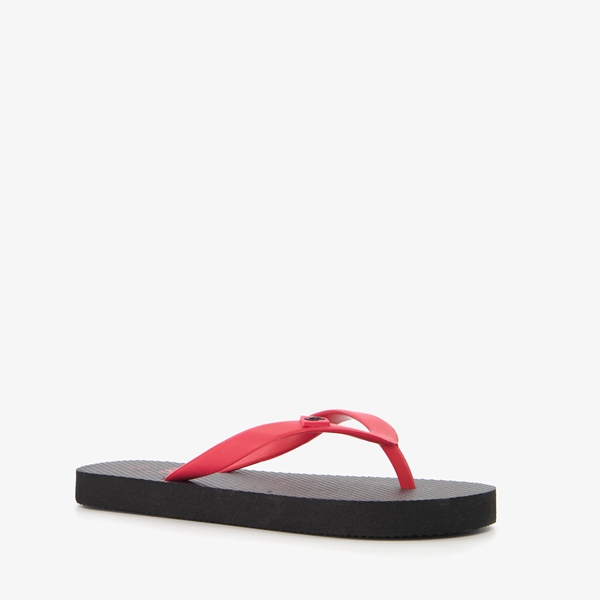 Jongens teenslippers zwart met rood