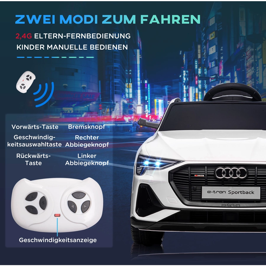 HOMCOM Kinderfahrzeuge mit Fernsteuerung weiß