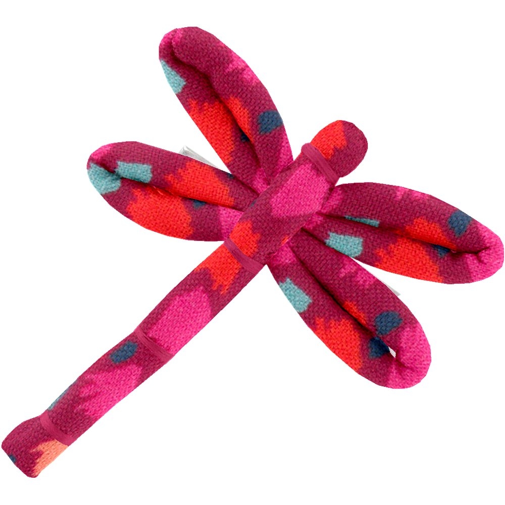 Barrette Libellule Pompons Cerise