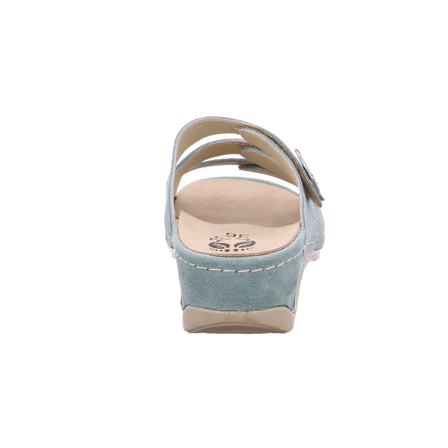 MUBB Pantolette Pastelgrün Leder  mit Wechselfussbett