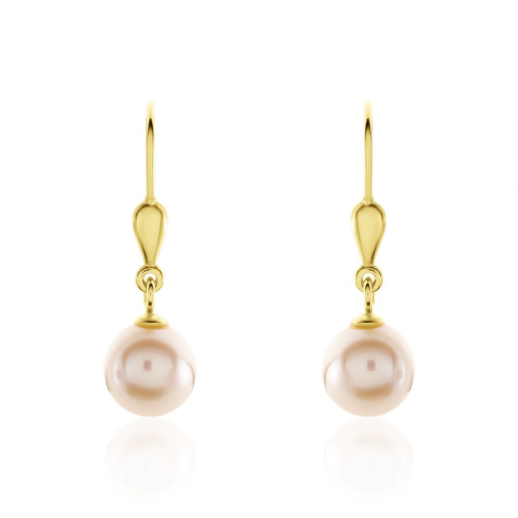 Boucles D'oreilles Pendantes Cecilius Or Jaune Perle De Culture