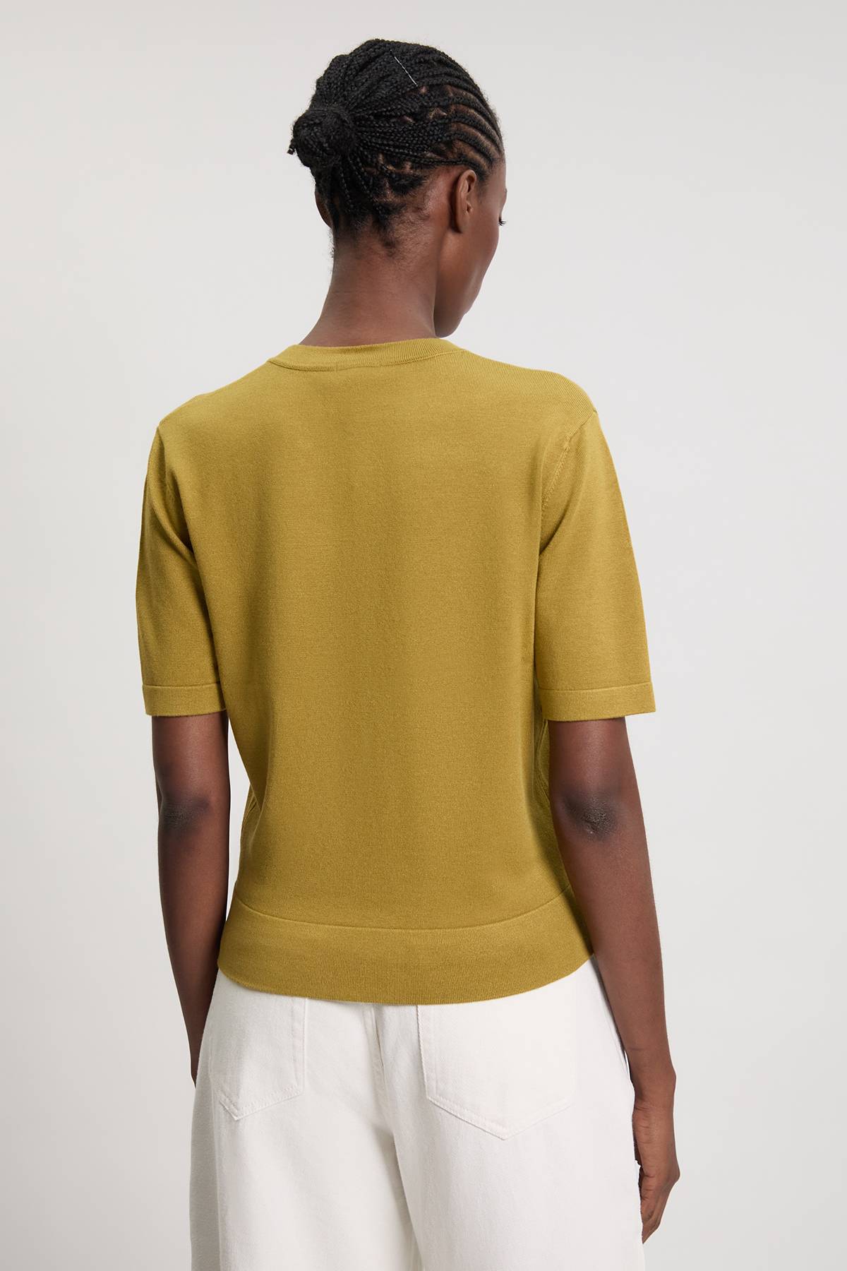 KarenMillen Haut En Maille Mélangée Viscose À Col Rond Et Manches Courtes
