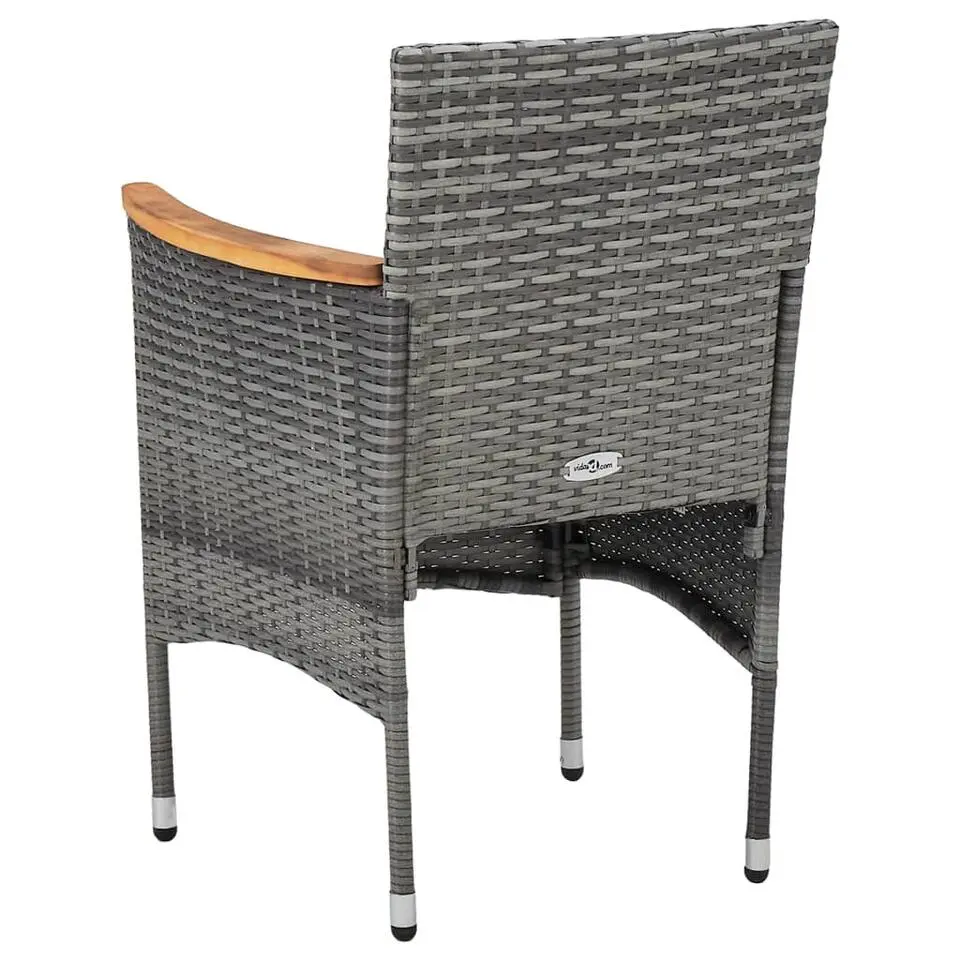vidaXL - Tuinset - Grijs - Poly rattan