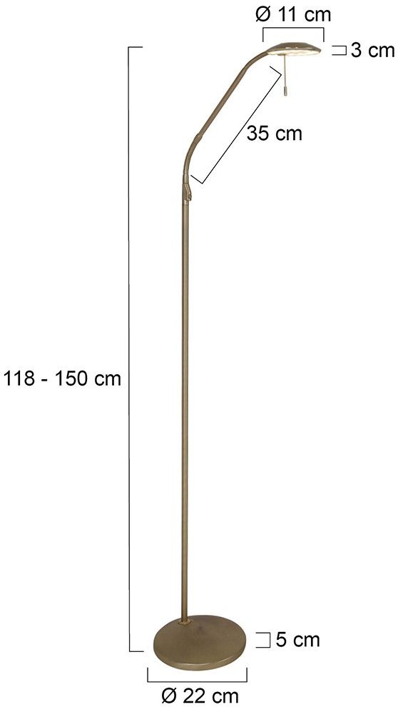 Vloerlamp 7910ME Zenith ⌀22  x H118 cm
