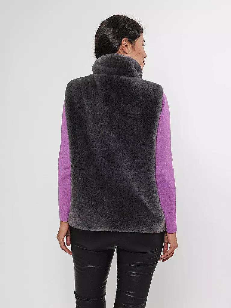 RINO&PELLE Gilet in Felloptik LISON grau