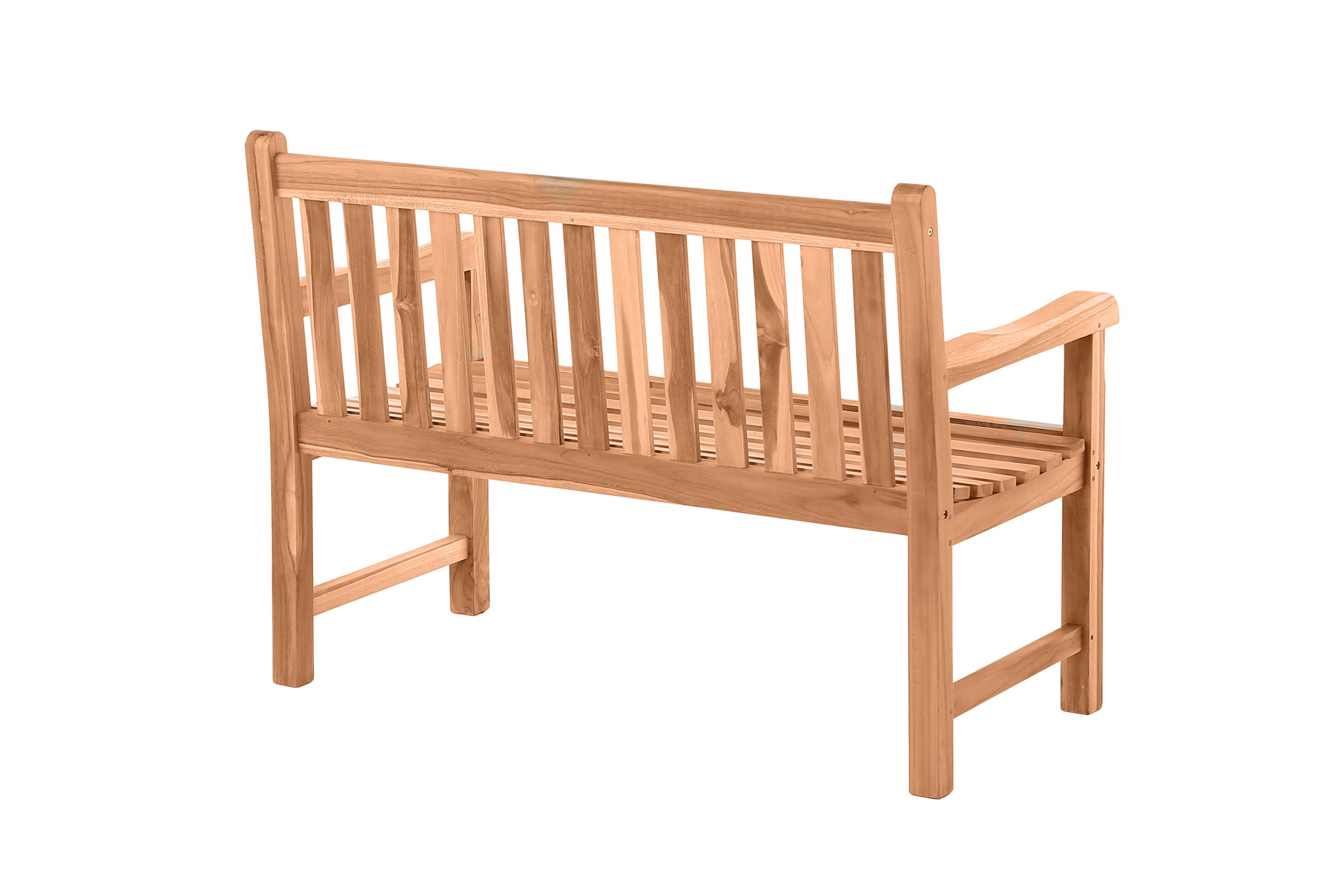 Gartenbank 120cm Teak Sitzbank Parkbank Bank Holzbank massiv