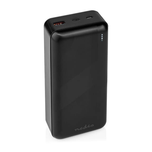 Nedis Powerbank | 32000 mAh | 2.4 / 3.0 / 3.25 A | Antal output: 2 | Output tilslutning: 1x USB-A / 1x USB-C™ | Input forbindels: 1x Micro USB / 1x USB-C™ | PD3.0 45W / PD3.0 65W | Lithium-polymer