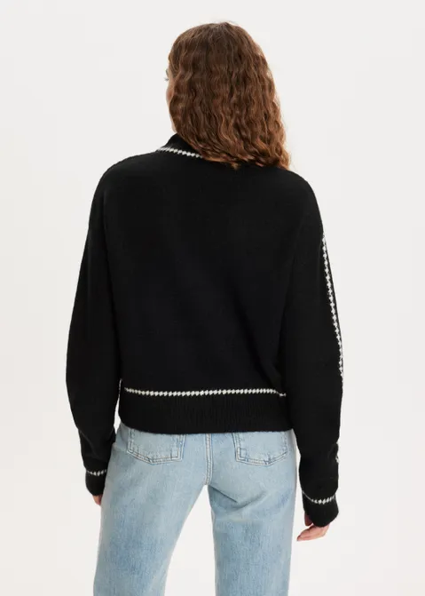 Trui met details zwart (ZWART)