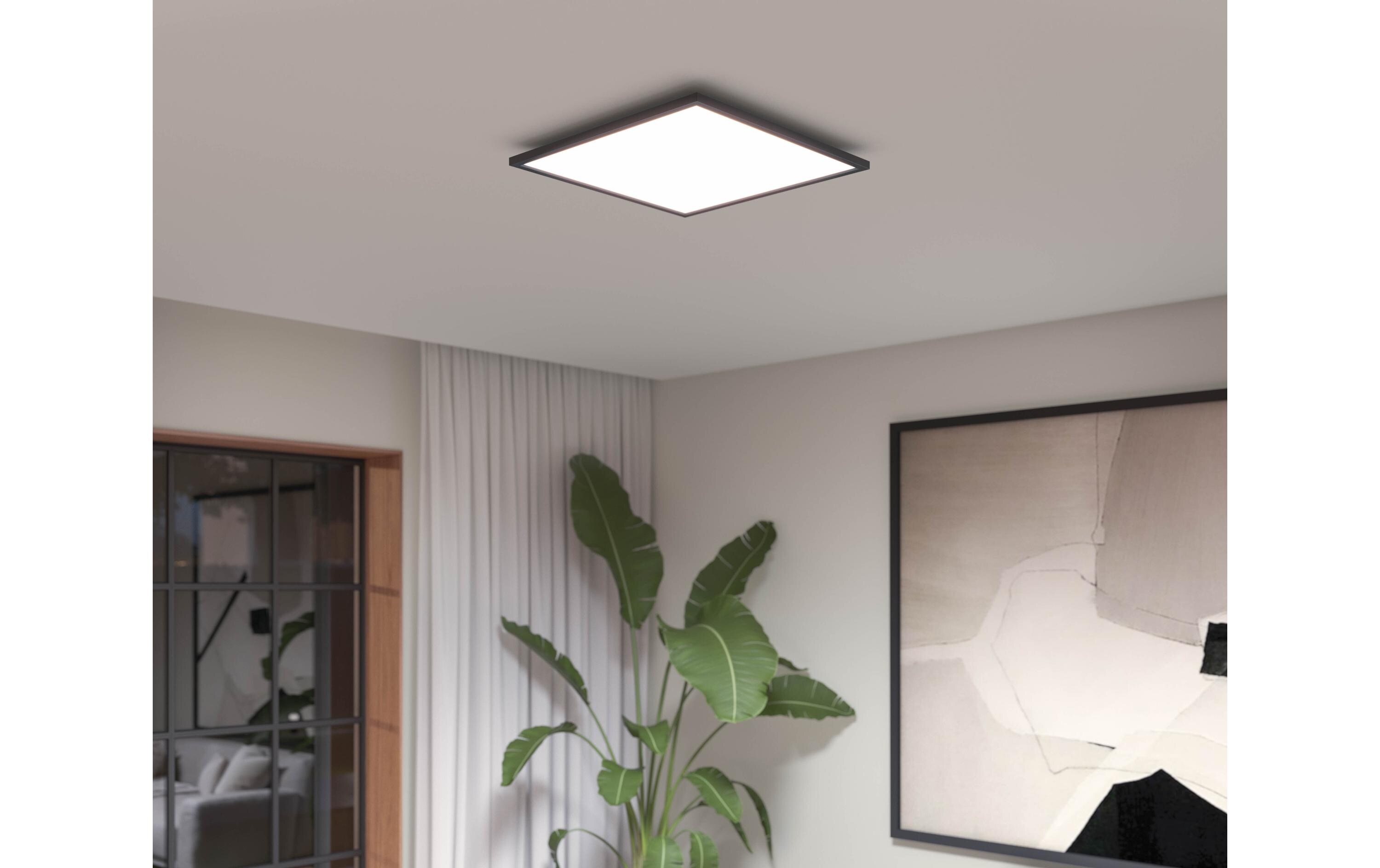 Panelleuchte White Ambiance Aurelle 60 x 60 cm Schwarz<br>Flaches Hue Panel