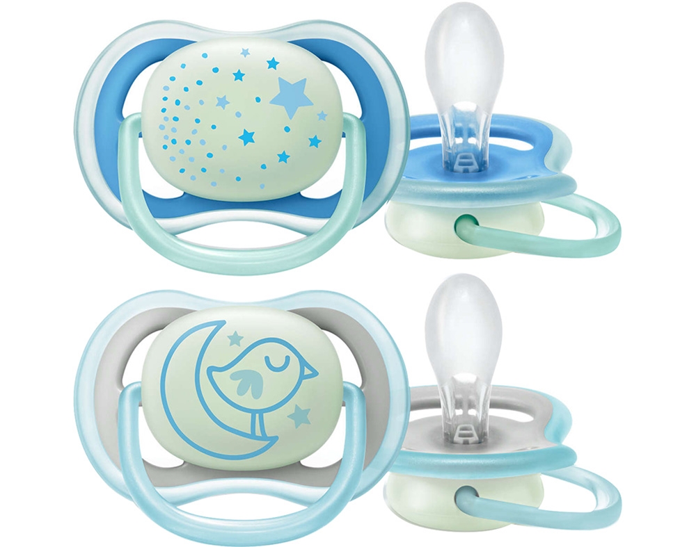 CHUPETA AVENT ULTRA AIR NOITE AZUL 6-18MESES 2UN
