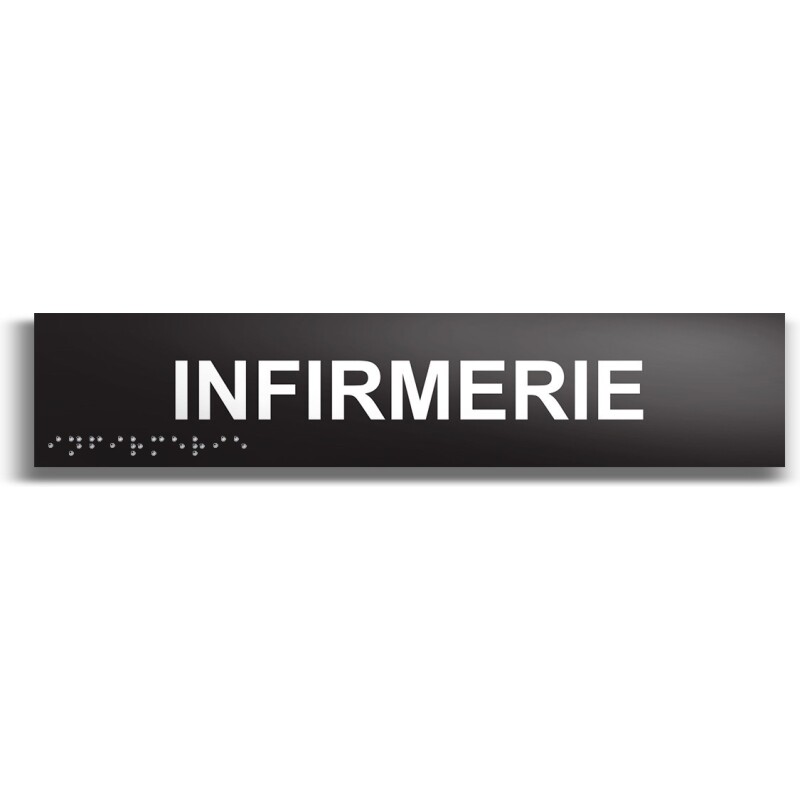 Infirmerie - Plaque de porte en braille et relief - 25 x 5cm