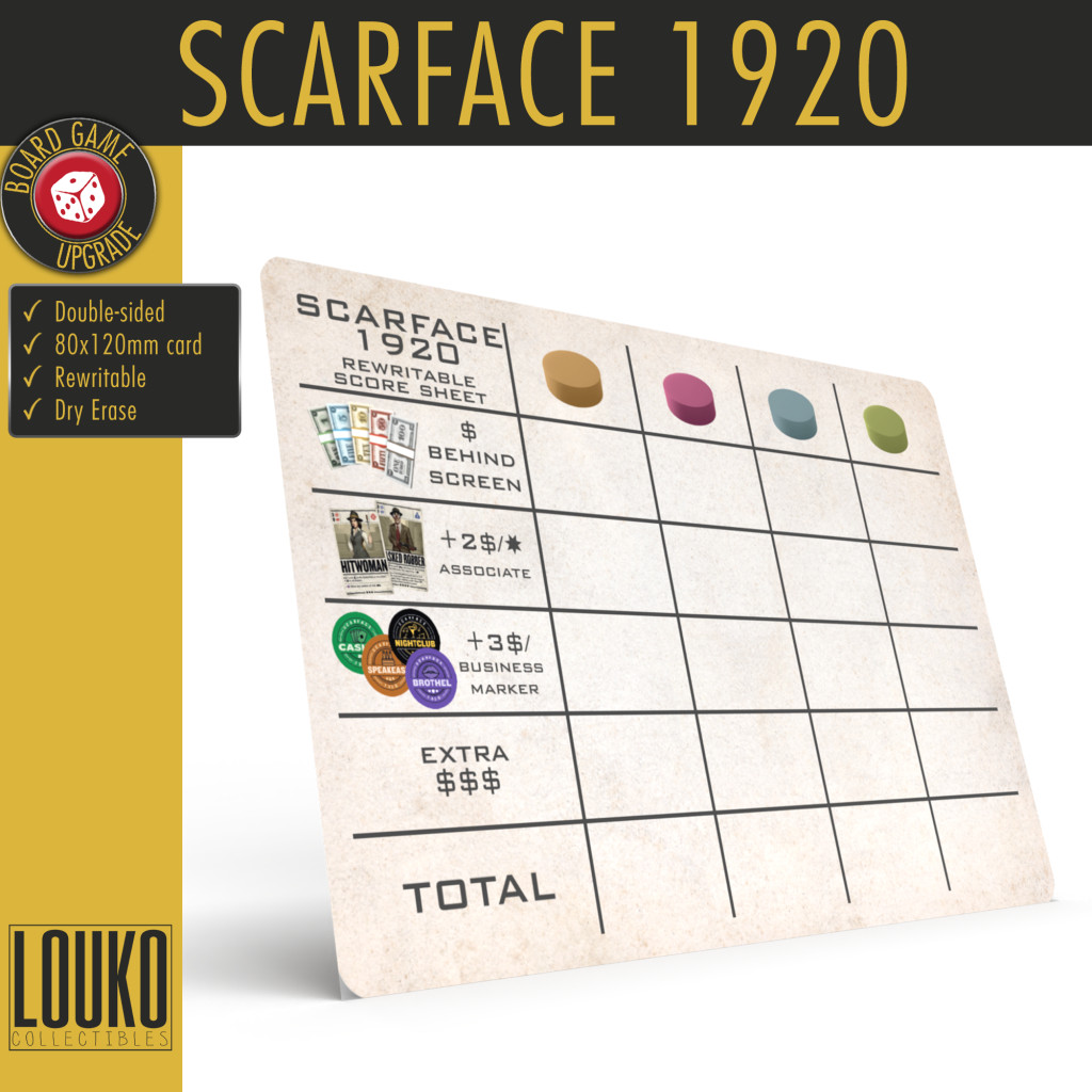 Scarface 1920 - Feuille de score réinscriptible