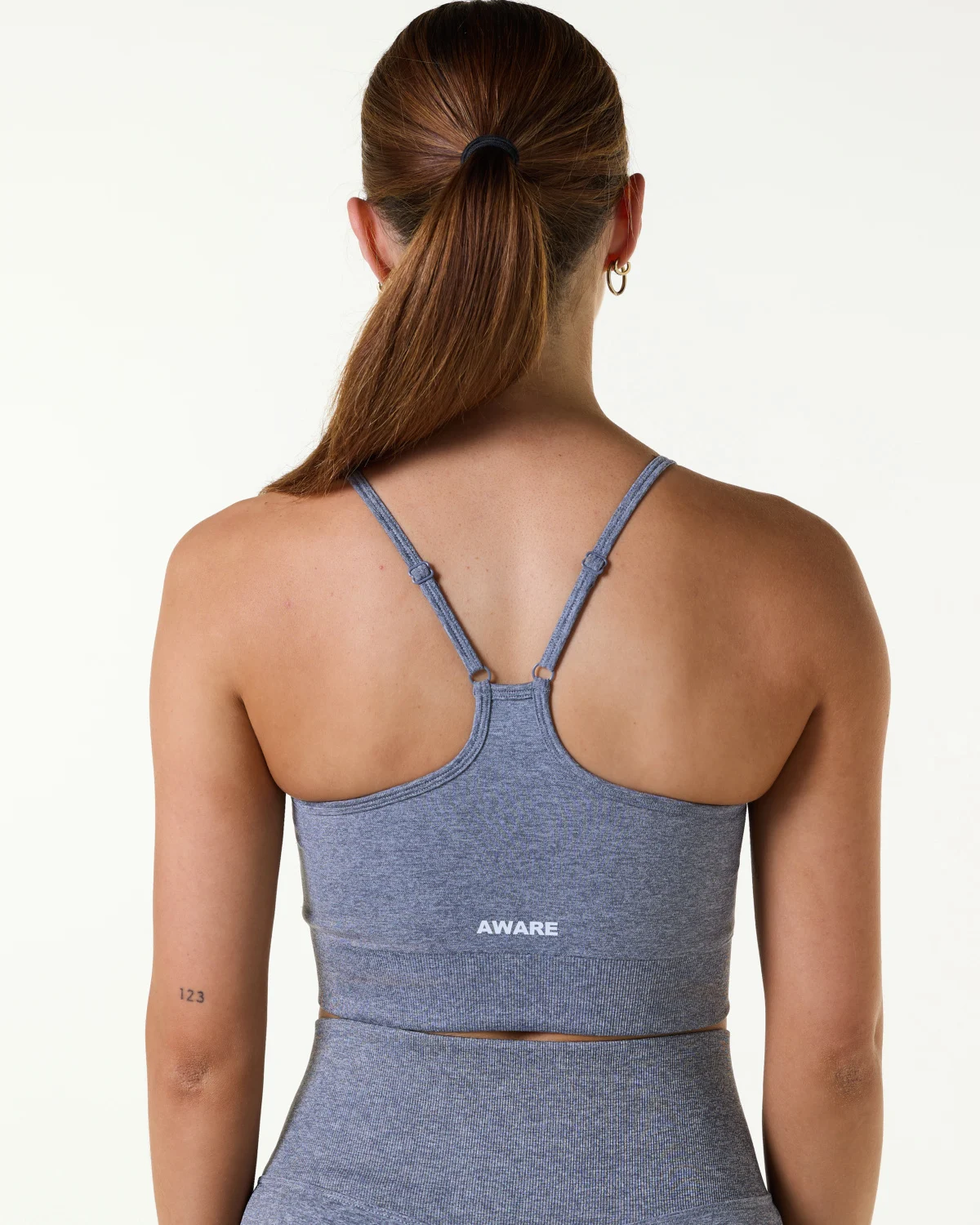 AWARE Scrunch Seamless Sport Top Dark Grey Melange