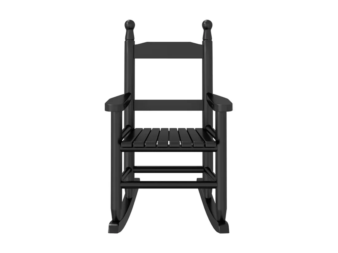 Chaise à bascule enfants noir bois de peuplier massif