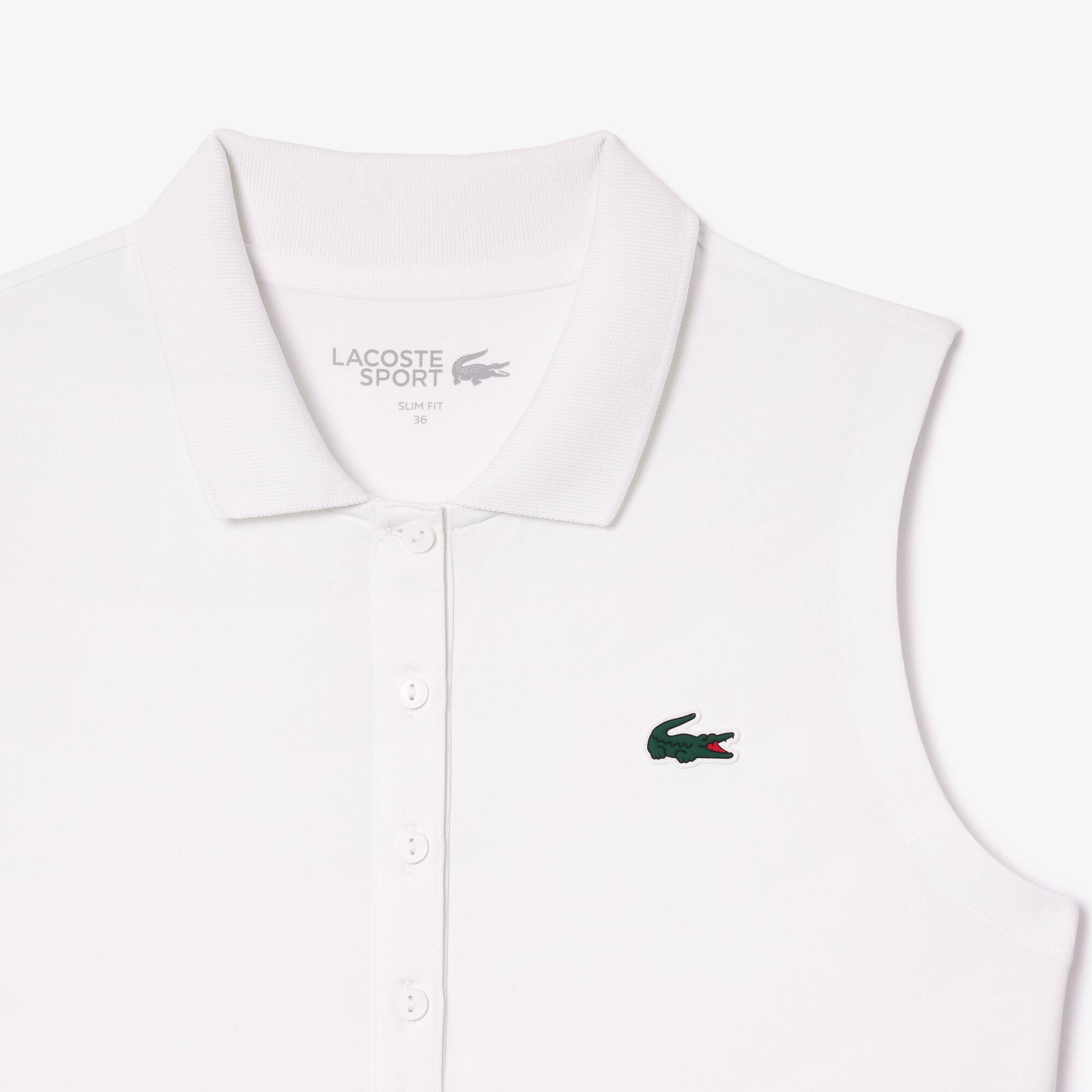 Polo Golf Ultra-Dry slim fit anti-UV stretch Manches Courtes - Blanc - Lacoste - Femme