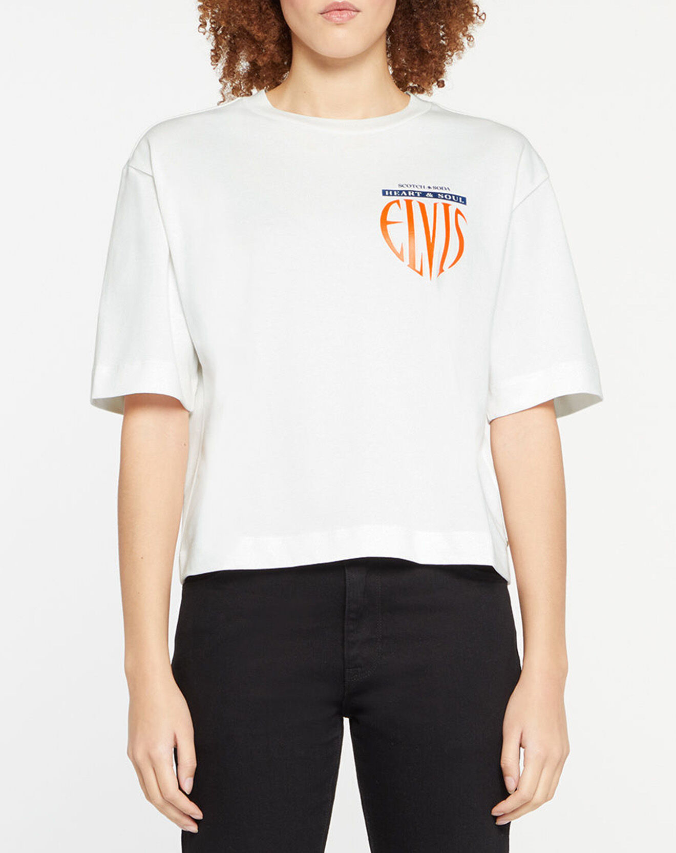 Scotch & Soda T-Shirt ample Elvis blanc