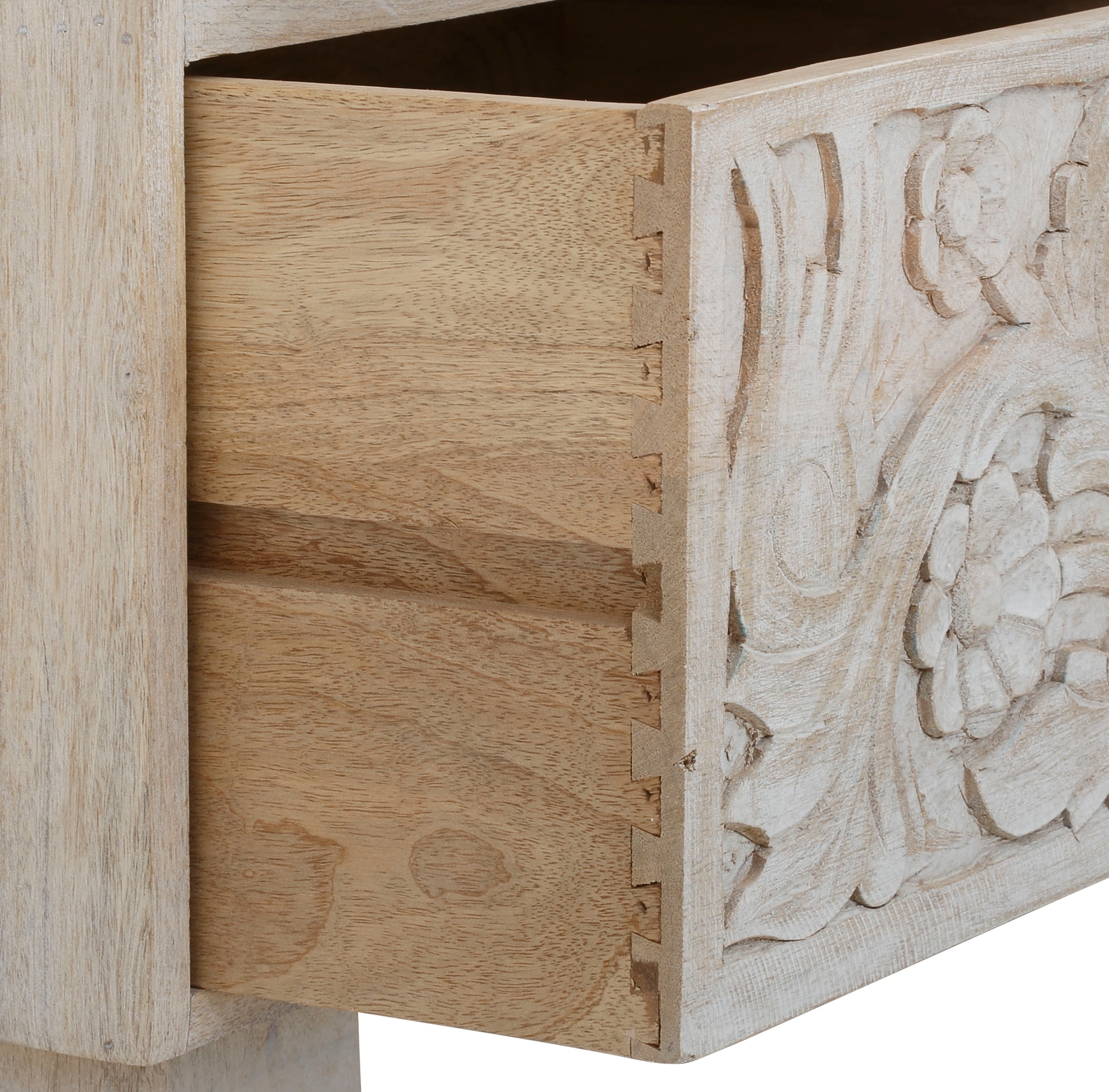 Home affaire Kommode »Lavin Sideboard« Mangoholz, mit dekorativen Schnitzereien, Handgefertigt, Breite 110 cm