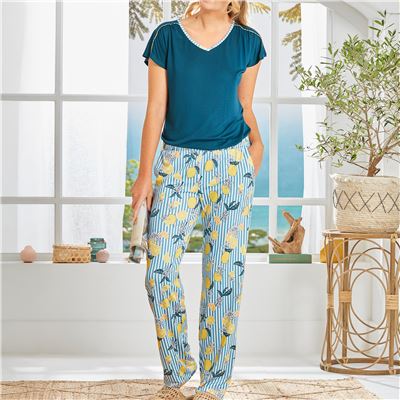 Pyjama femme motif citron - BECQUET CRÉATION