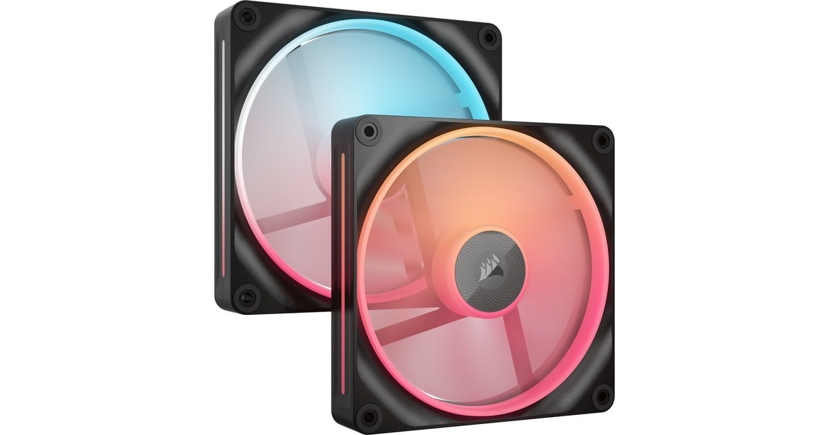 CorsairiCUE LINK LX140-R RGB Reverse Starterskit case fans  (Zwart, 2 stuks, 140 x 140 x 25 mm, PWM)