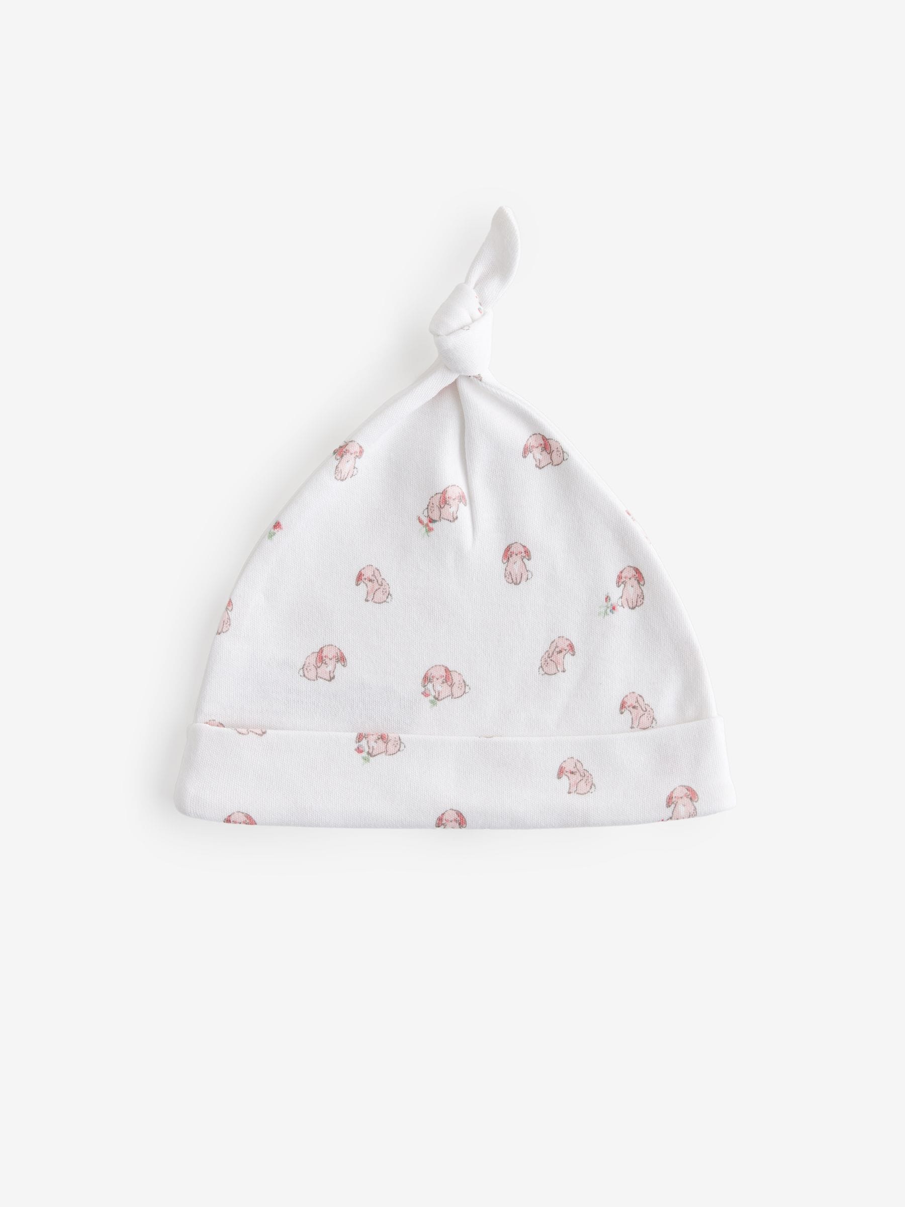 Roze - Verpakking van 3 baby mutsen met strik bovenop (0-12mnd)