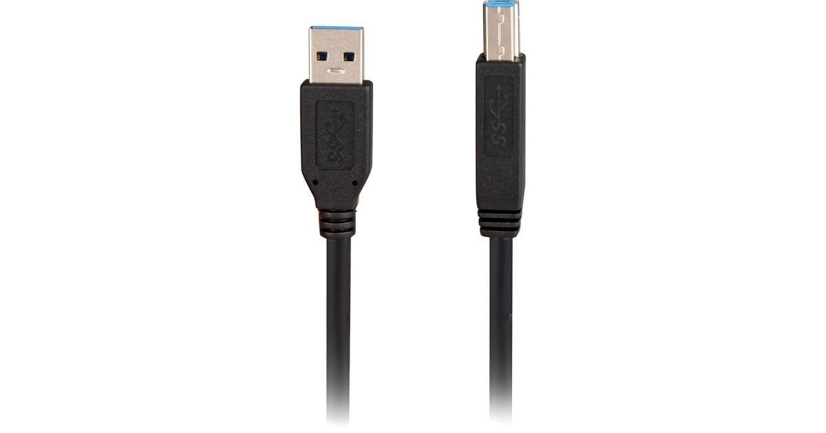 SharkoonUSB-A 3.0 > USB-B kabel  (Zwart, 2 meter)