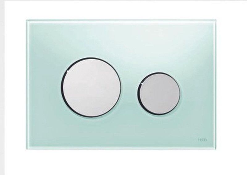 Tece - TeceLoop - Duwplaat - Groen - Glas - Knoppen - Chroom Blinkend