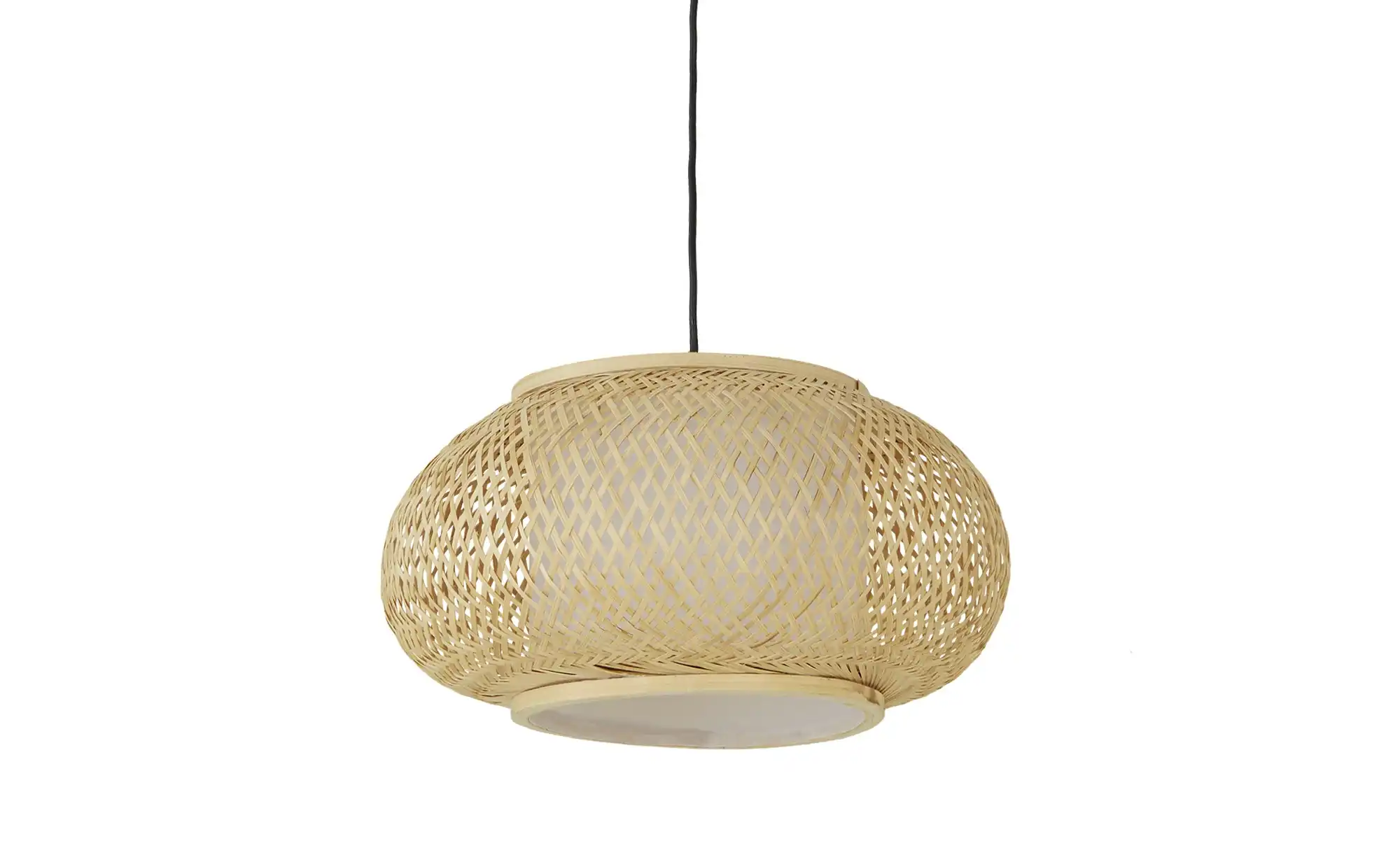 KHG Pendelleuchte, 1-flammig, Rattan/ Stoff