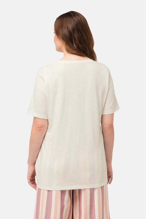 T-Shirt, PURE-Stickerei, Rundhals, Halbarm, Biobaumwolle