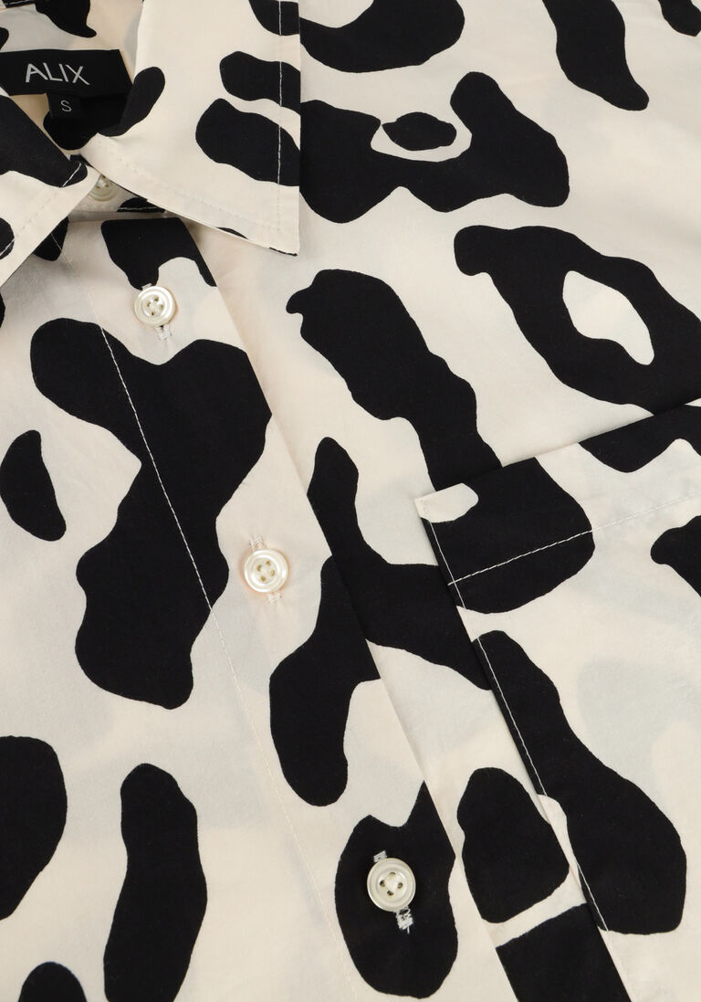 ALIX THE LABEL zwarte alix the label blouse ladies woven big animal blouse