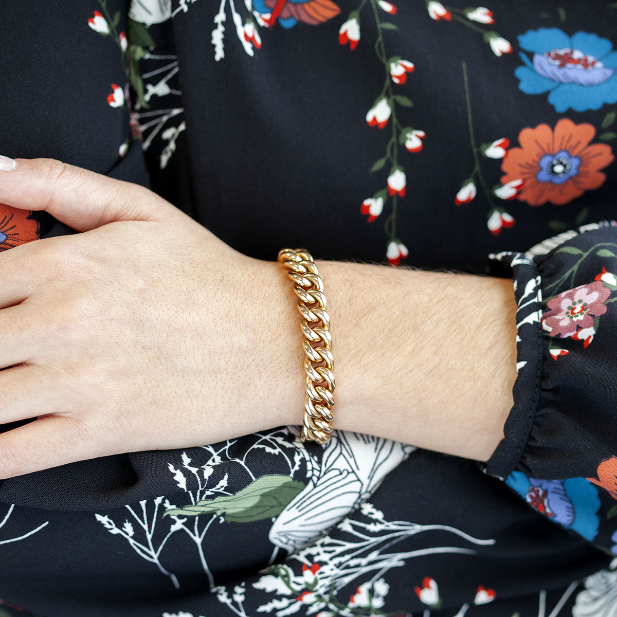 Bracelet d'occasion or 750 jaune maille fantaise 23 cm