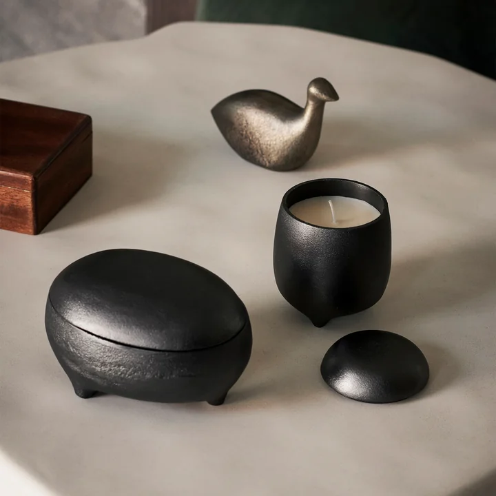 Ferm Living - Evoke Twin Kerze, Aluminium schwarz