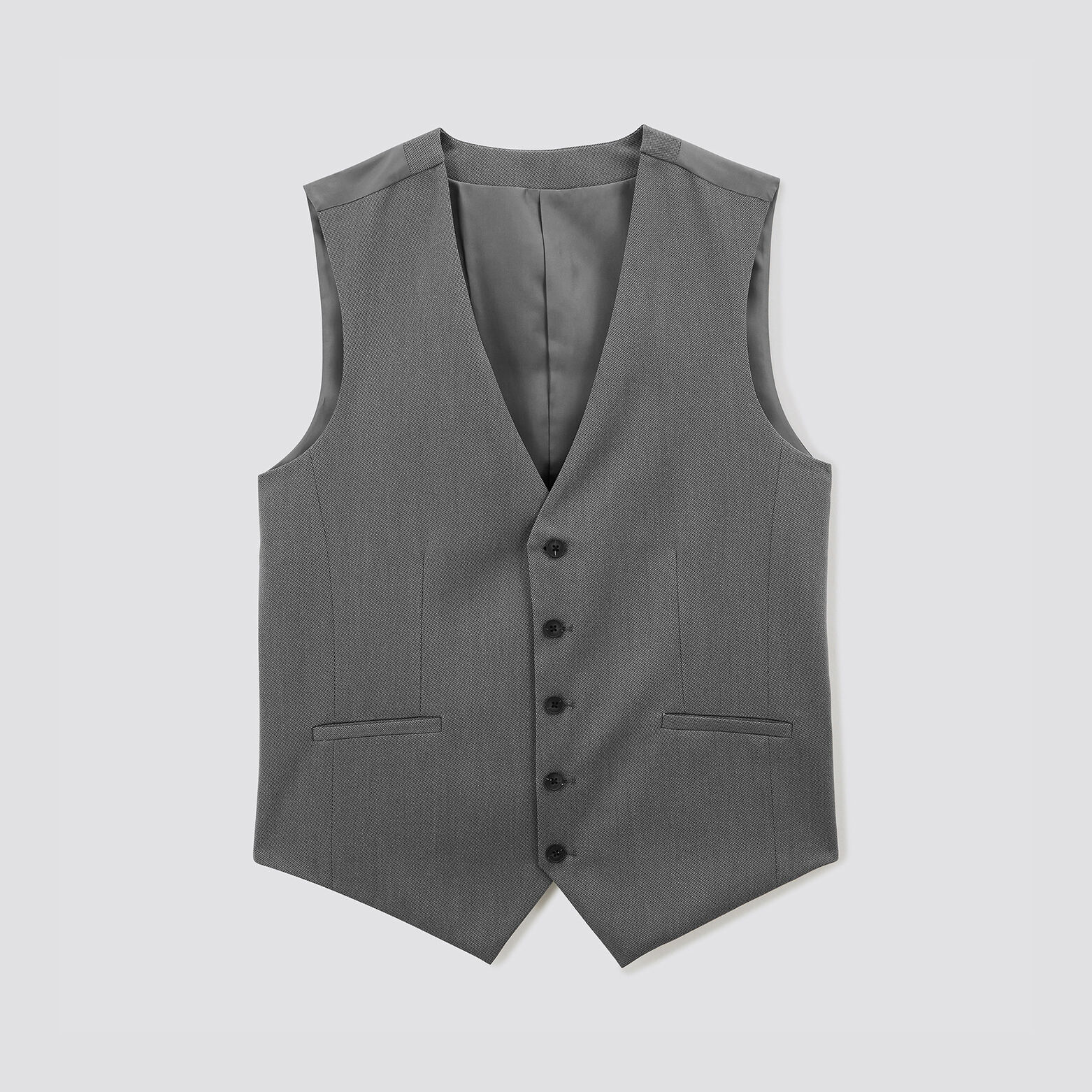 Gilet de costume uni slim Gris foncé