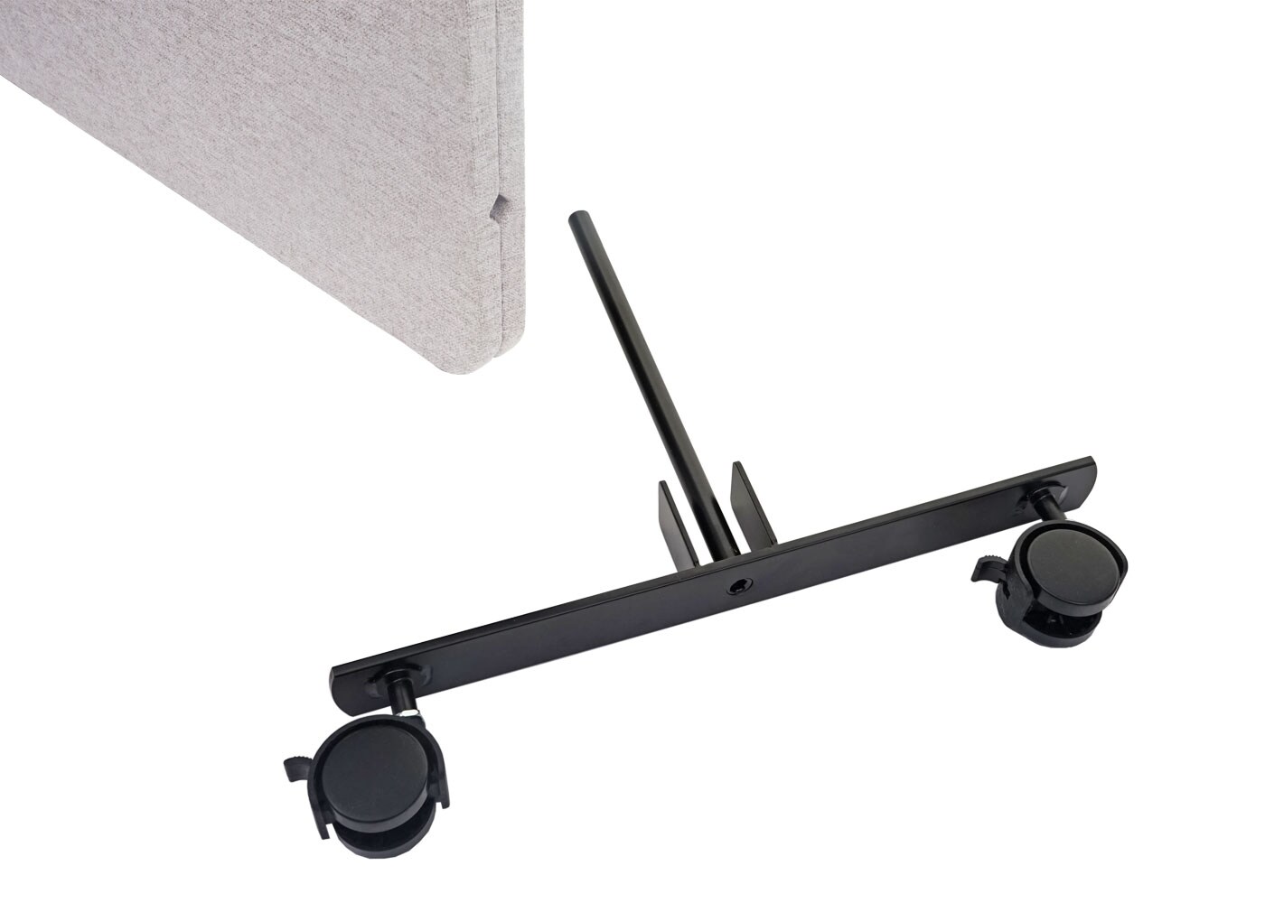 Akustik-Trennwand MCW-G77, Büro-Sichtschutz Raumteiler Pinnwand, doppelwandig rollbar Stoff/Textil ~ 167x80cm grau