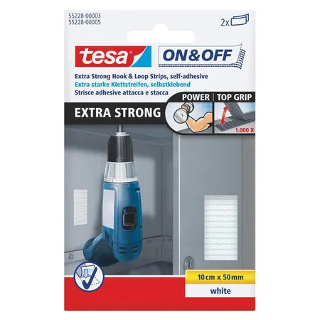 tesa Klettstreifen On & Off wsExtra Stark 2 x 10cmx50mm