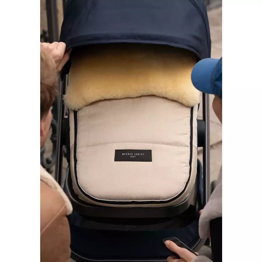 Werner Christ Baby Lammfellfußsack FLIMS cloud beige