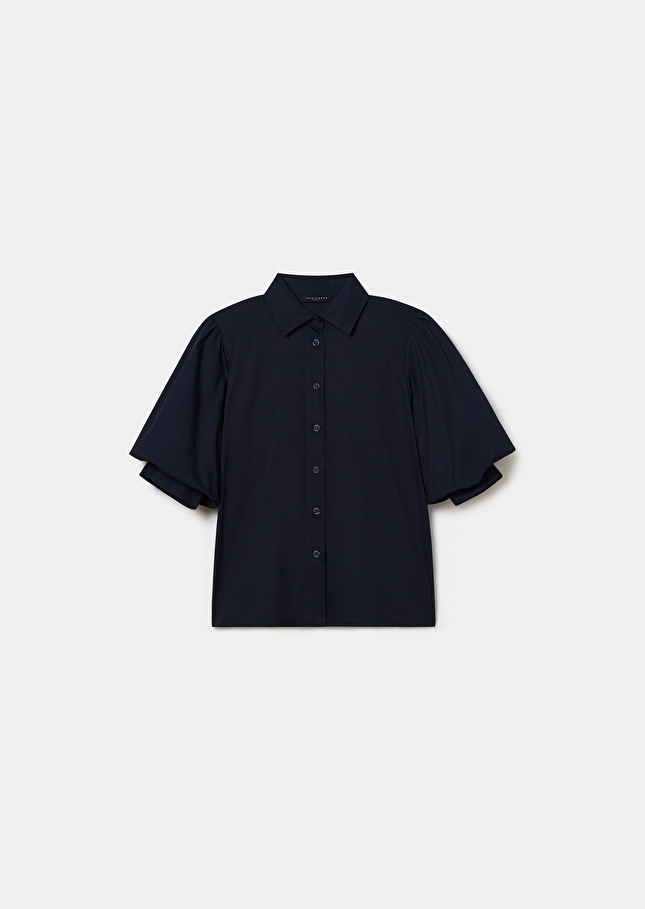 Chemise Calypsobleu nuit en popeline