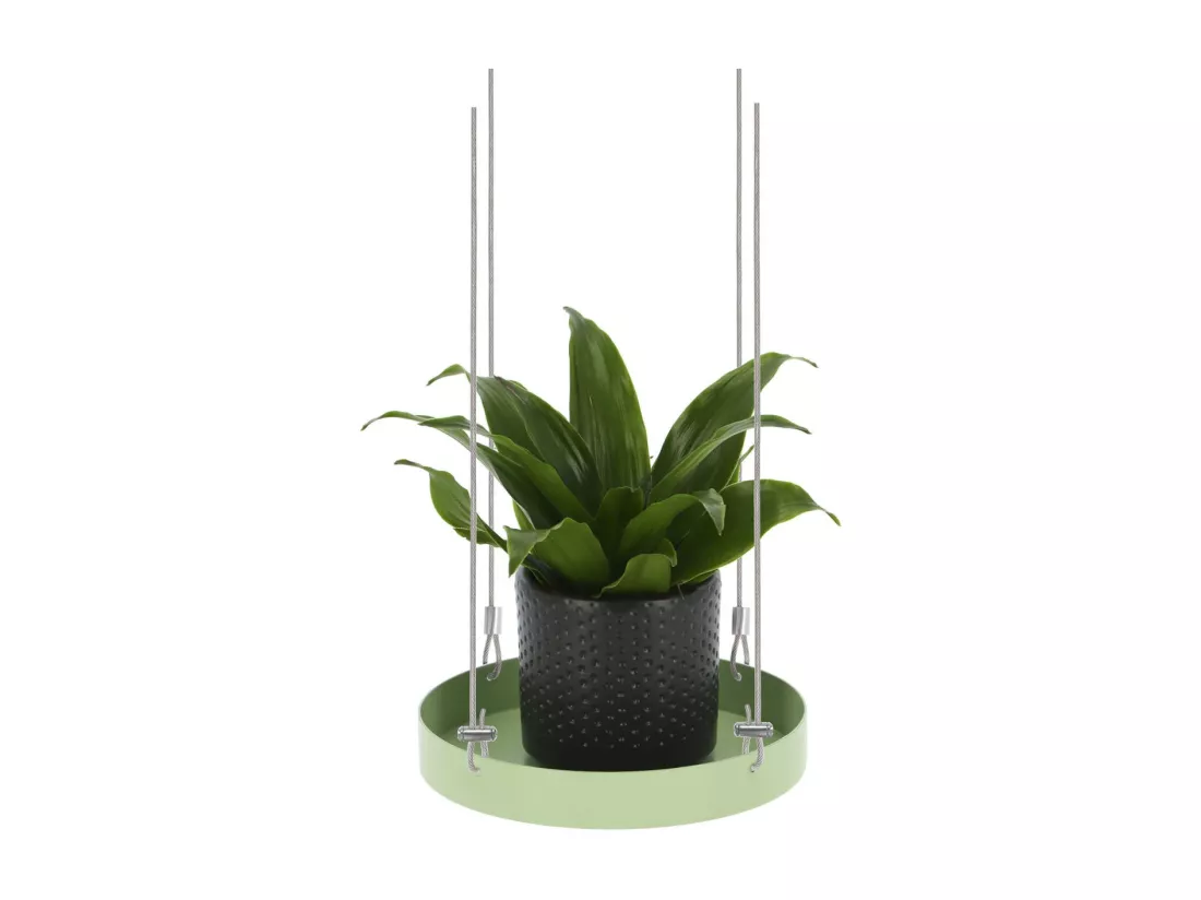 Support à plantes rond à suspendre vert Diamètre de 14 cm