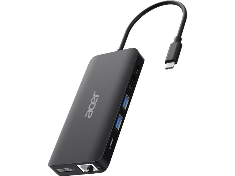 Acer Dockingstation USB-C 12-in-1 Dongle Mini Kompakte USB-C-Dock mit vielen Anschlussmöglichkeiten