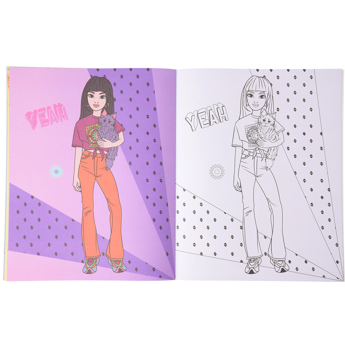 Glam Girls Malbuch dunkellila