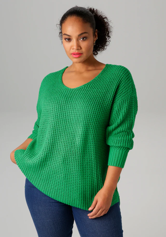 Aniston PLUS Strickpullover im dezenten Ajour-Strickmuster