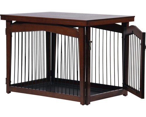 Opvouwbare dierenbox met tafelblad, 82,5x57x59 cm, bruin