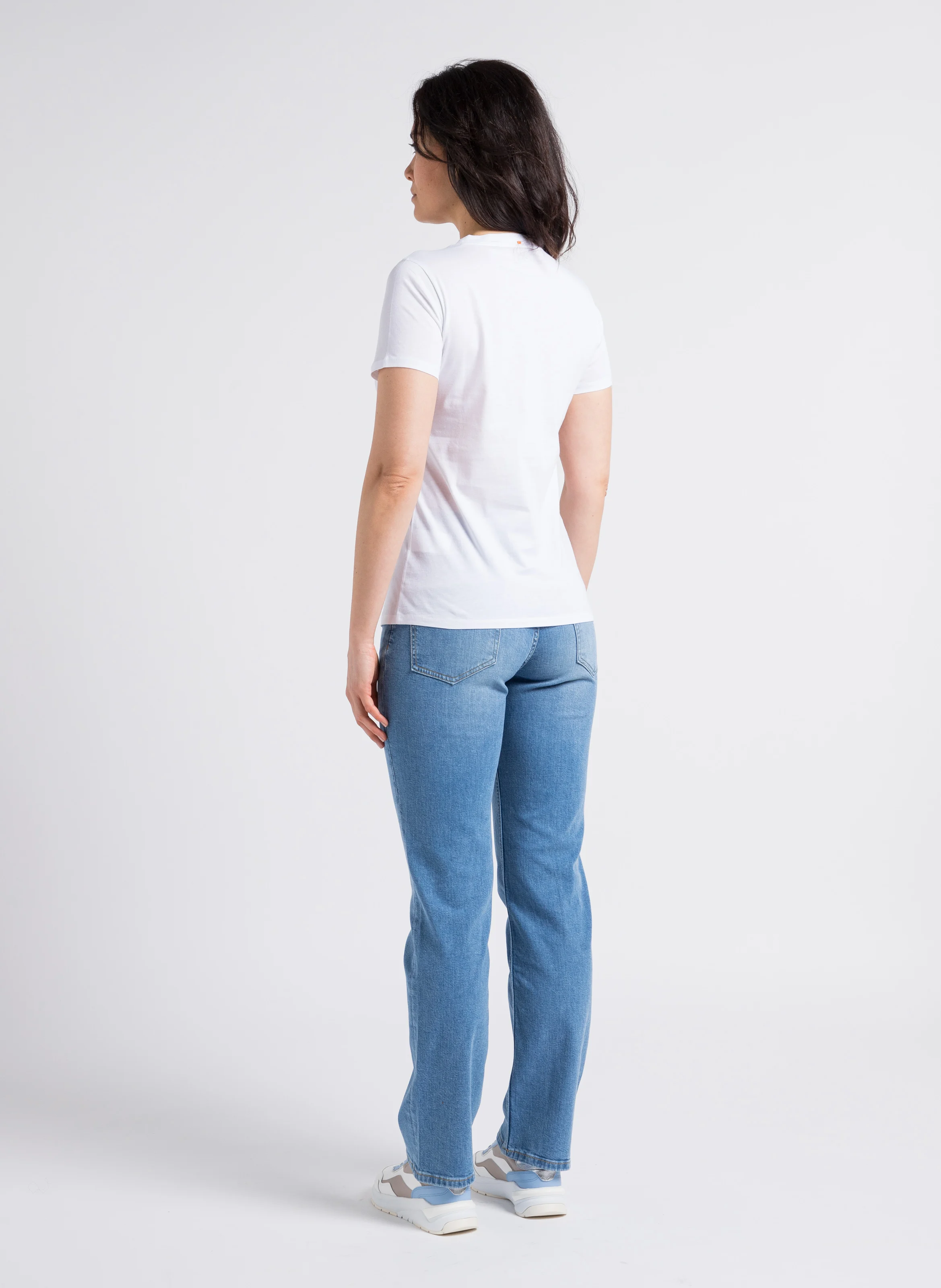 Tee-shirt droit sérigraphié en coton | Blanc
