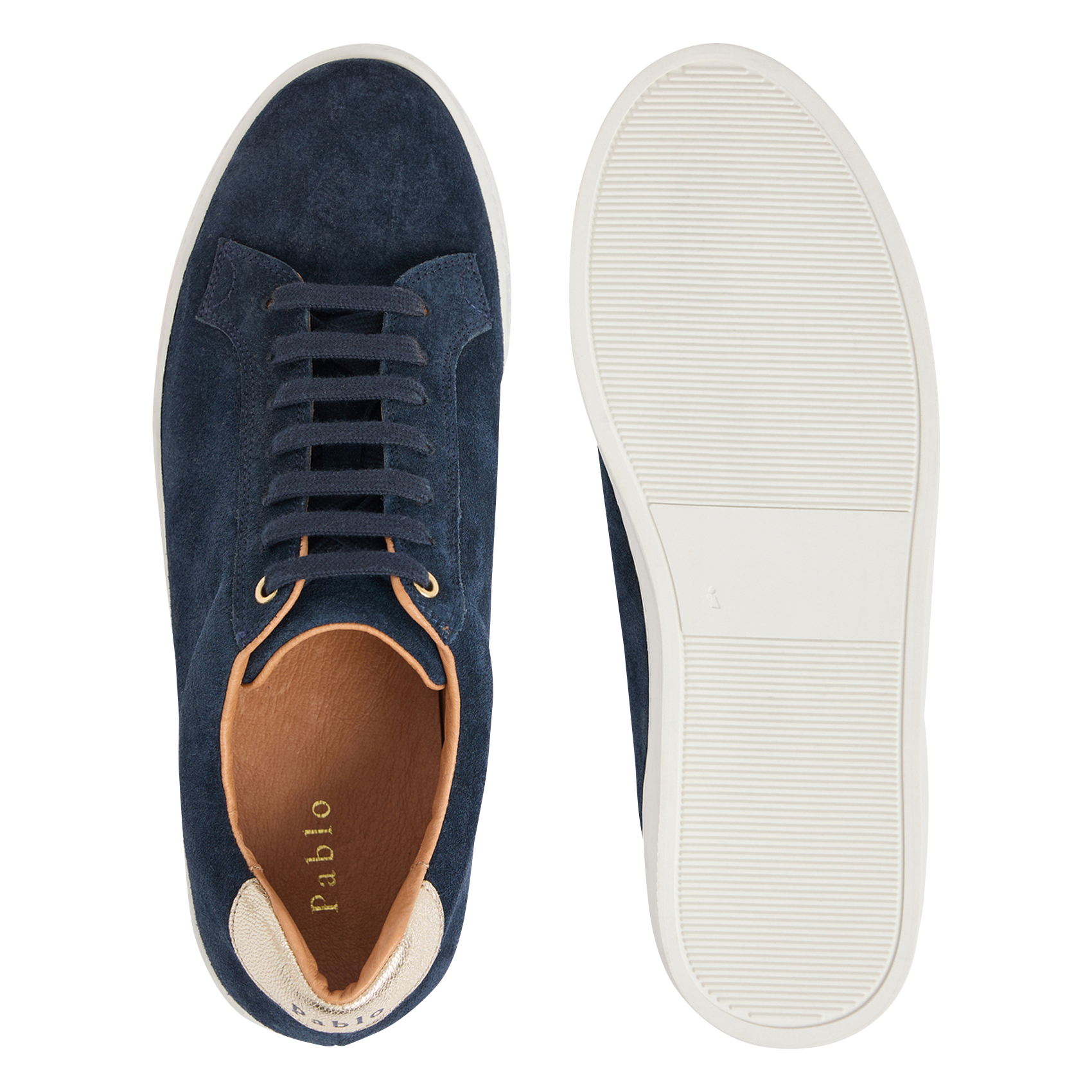 GASPARD - Baskets basses en cuir velours | Bleu