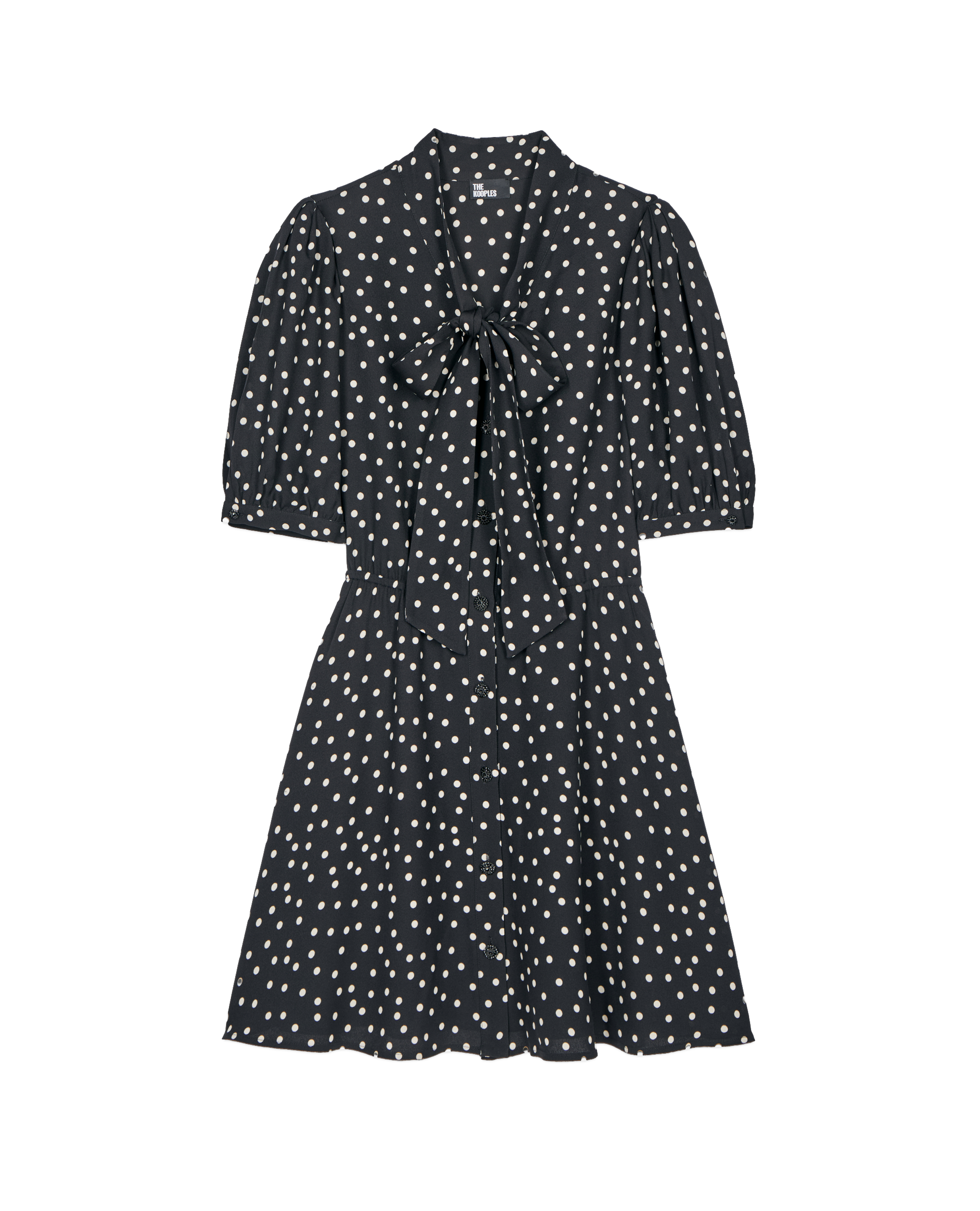 Robe courte à pois | Noir