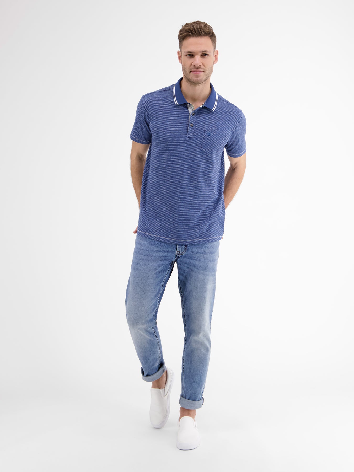 Poloshirt mit Finelinerstreifen